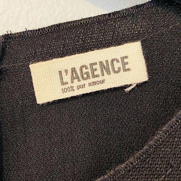 L'agence Sheath Black White Bodice Colorblock Dress Size 8 - Picture 7 of 7